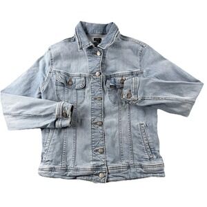 Lee‎ Denim Jacket Womens M Blue Button Up Long Sleeve Pockets Casual Western